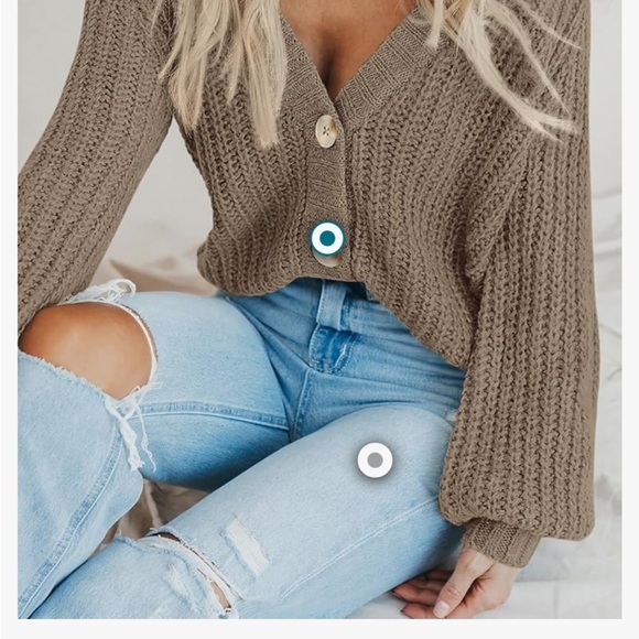 Chunky Knit Open Front Sweater Long Sleeve Button Loose Short Cardigan
8099 - Picture 6 of 11